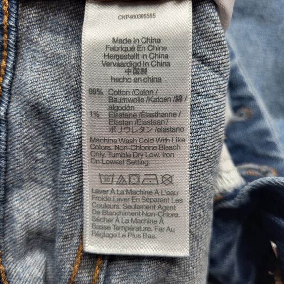 Madewell High Rise Long Denim Jean Shorts Medium Wash Raw Hem Button Fly 28 - Picture 10 of 10